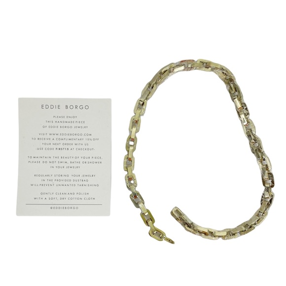 Eddie Borgo Supra Link Necklace Gold Color New - Picture 6 of 9